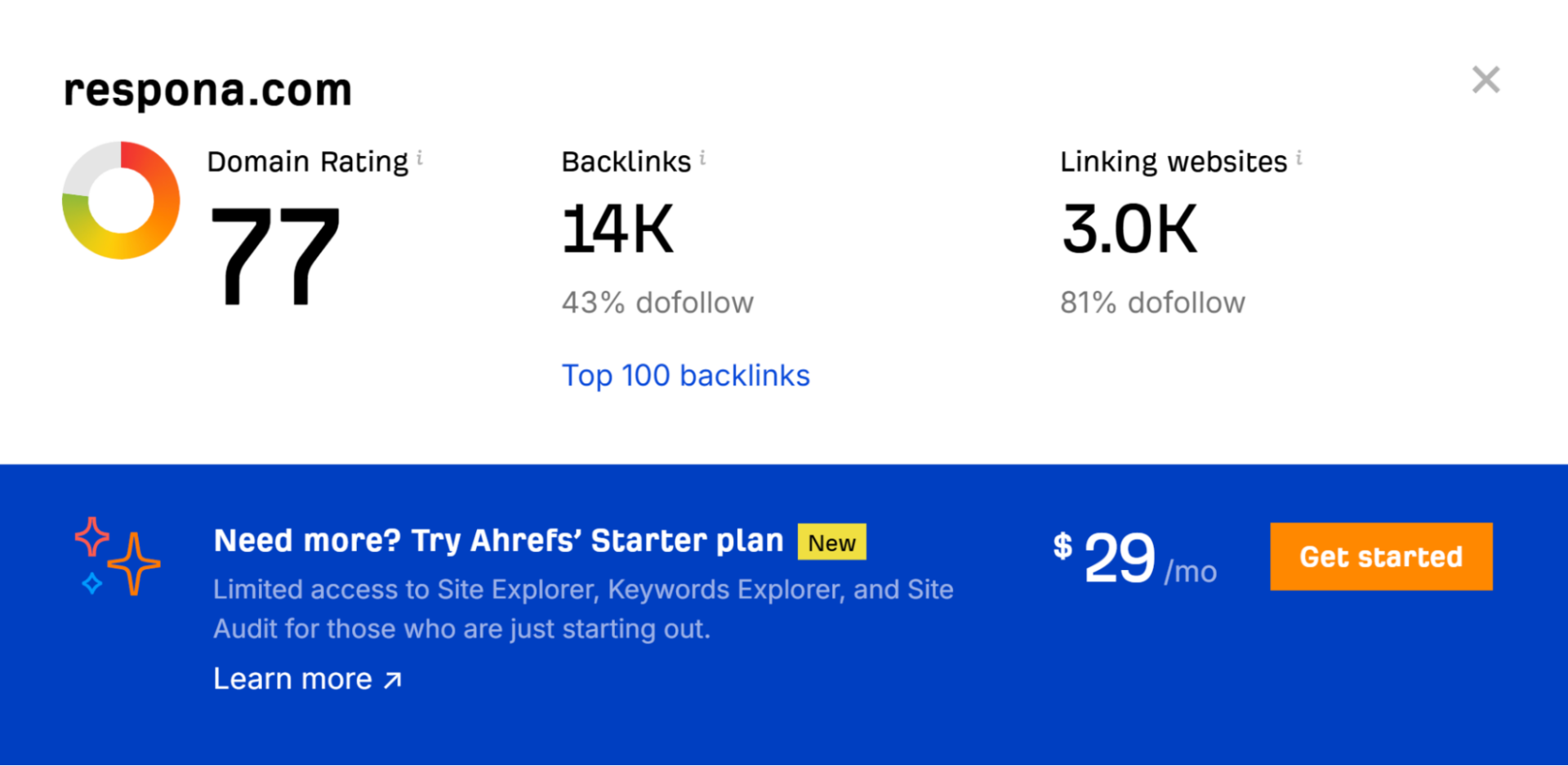 checking domain rating with ahrefs