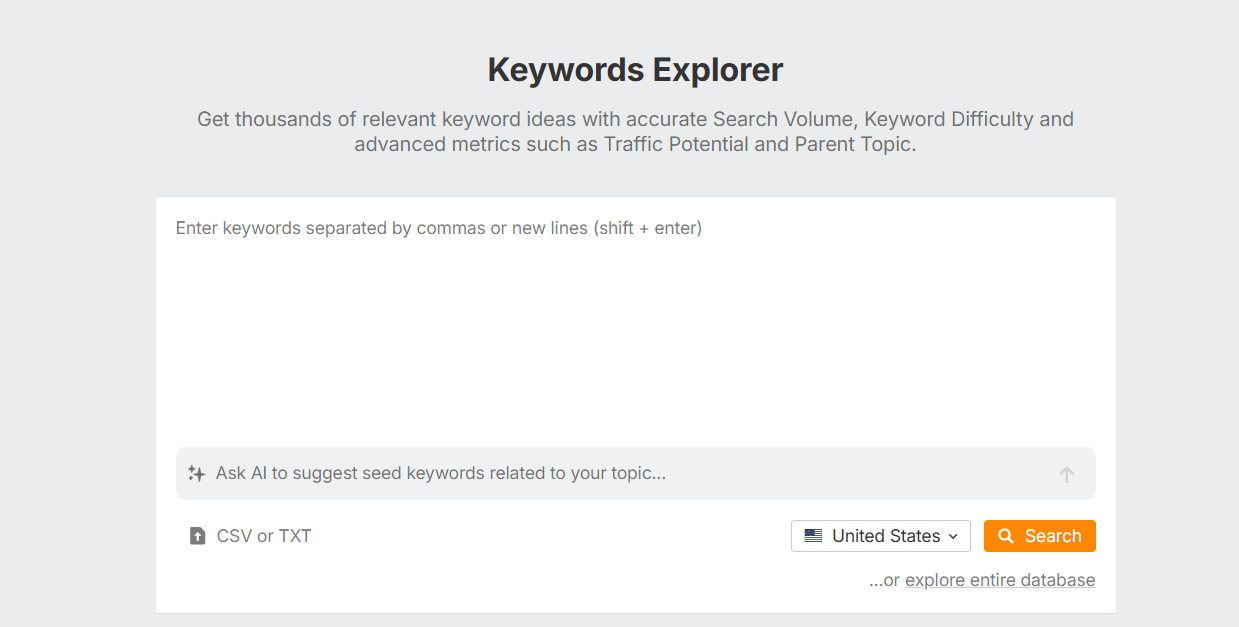 ahrefs keyword explorer tool