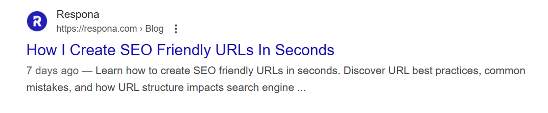 optimized title tag example