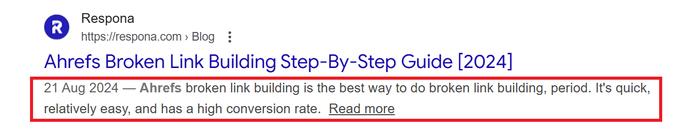 meta description example