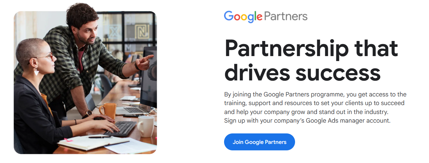 google partners landing page