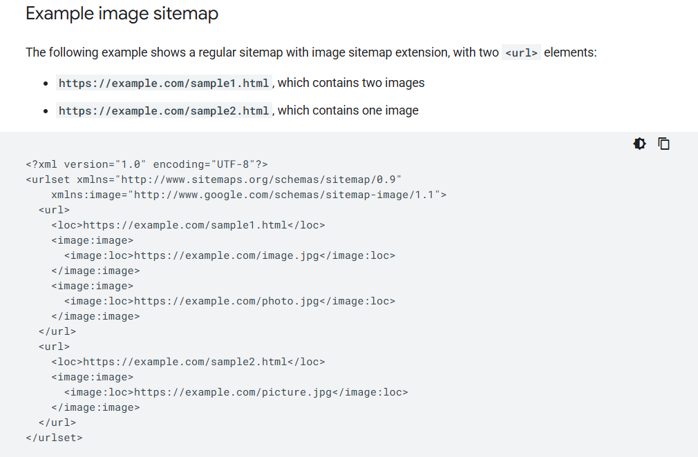 example image sitemap