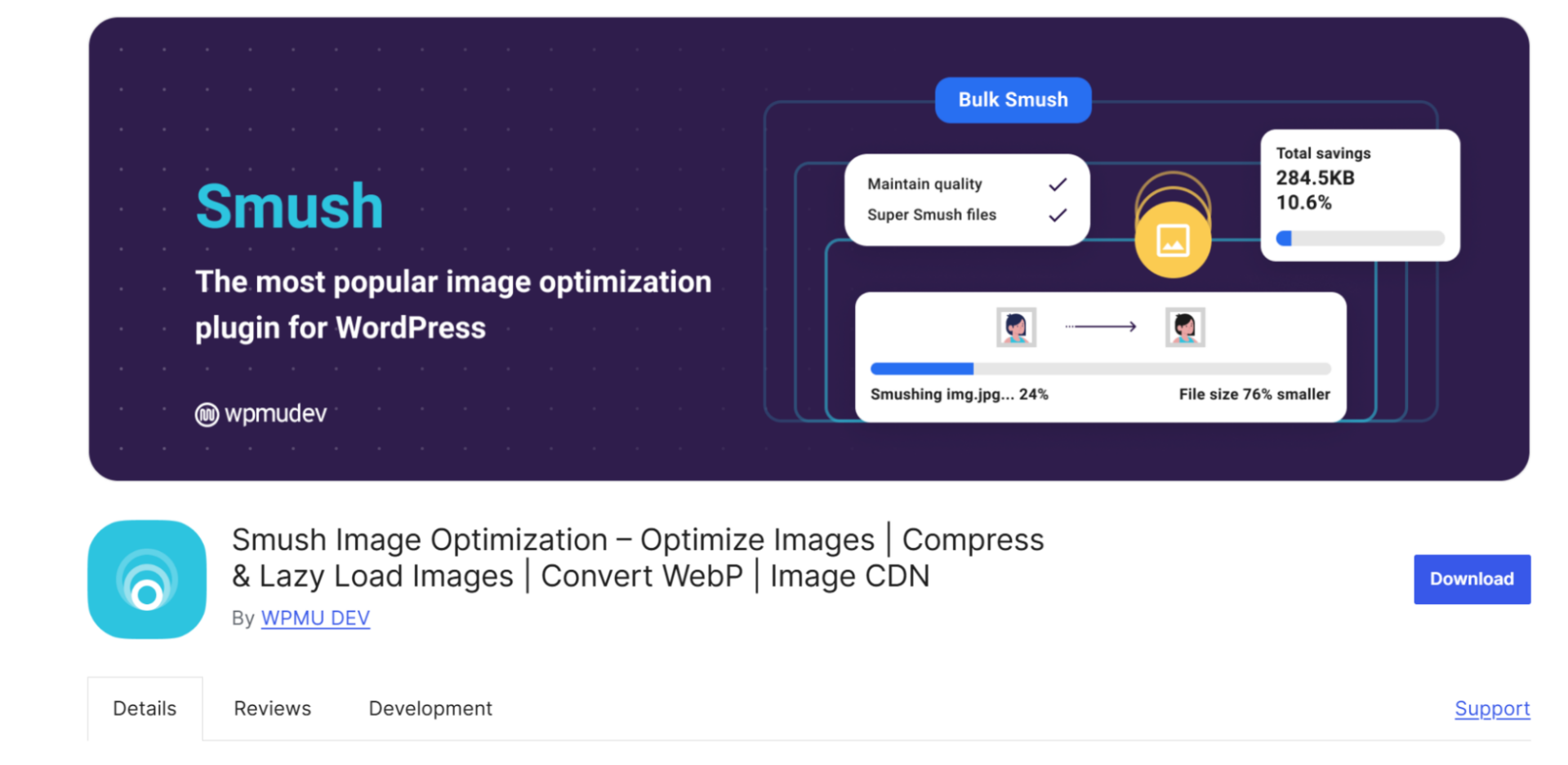 smush plugin page