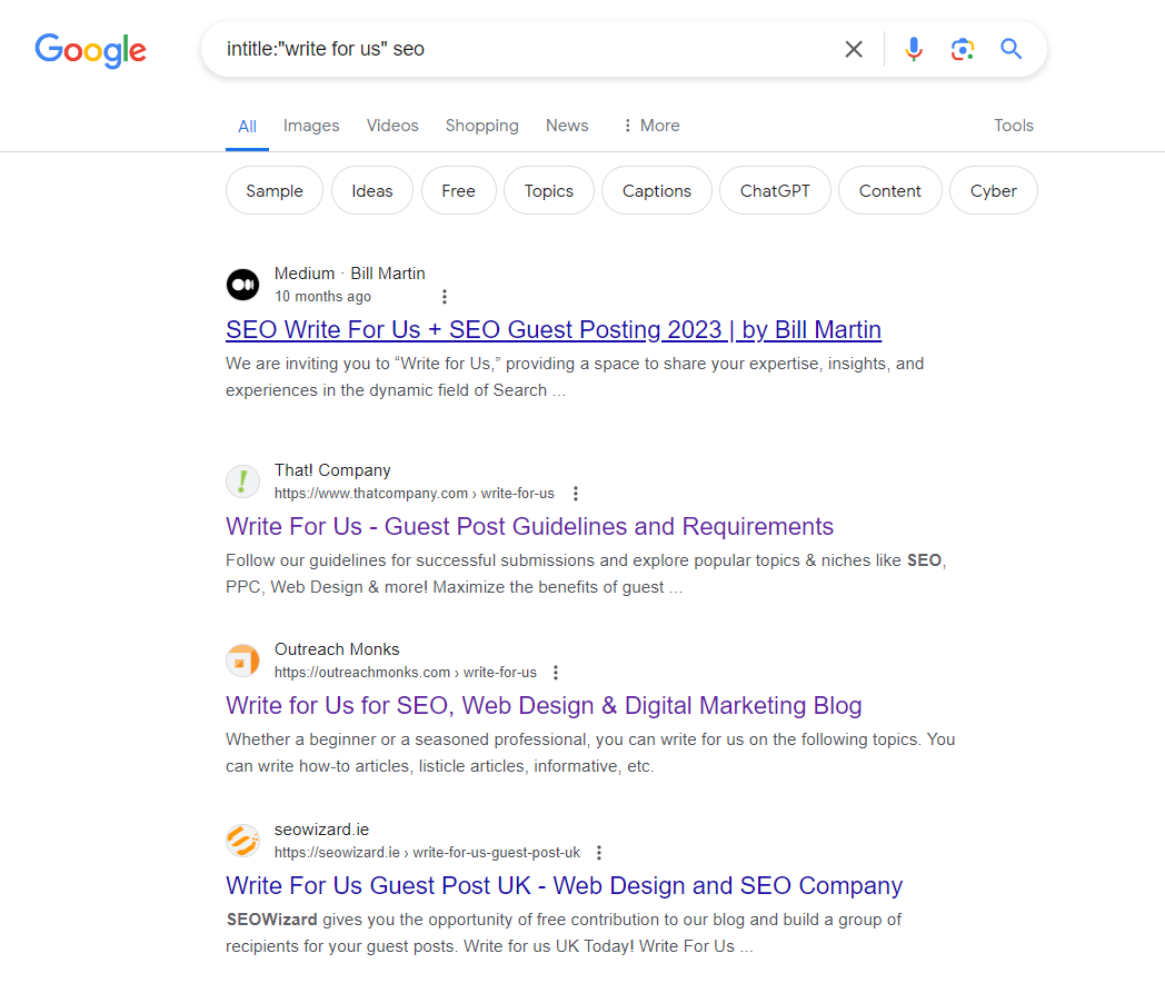 finding guest posting opportunities in google