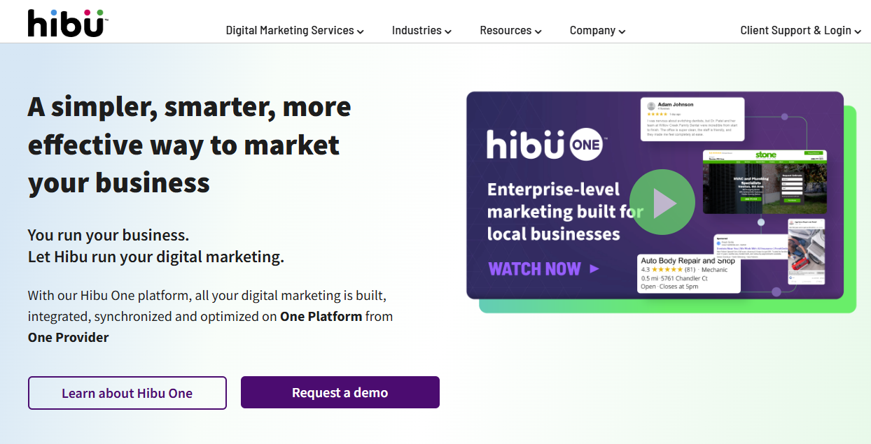 hibu homepage