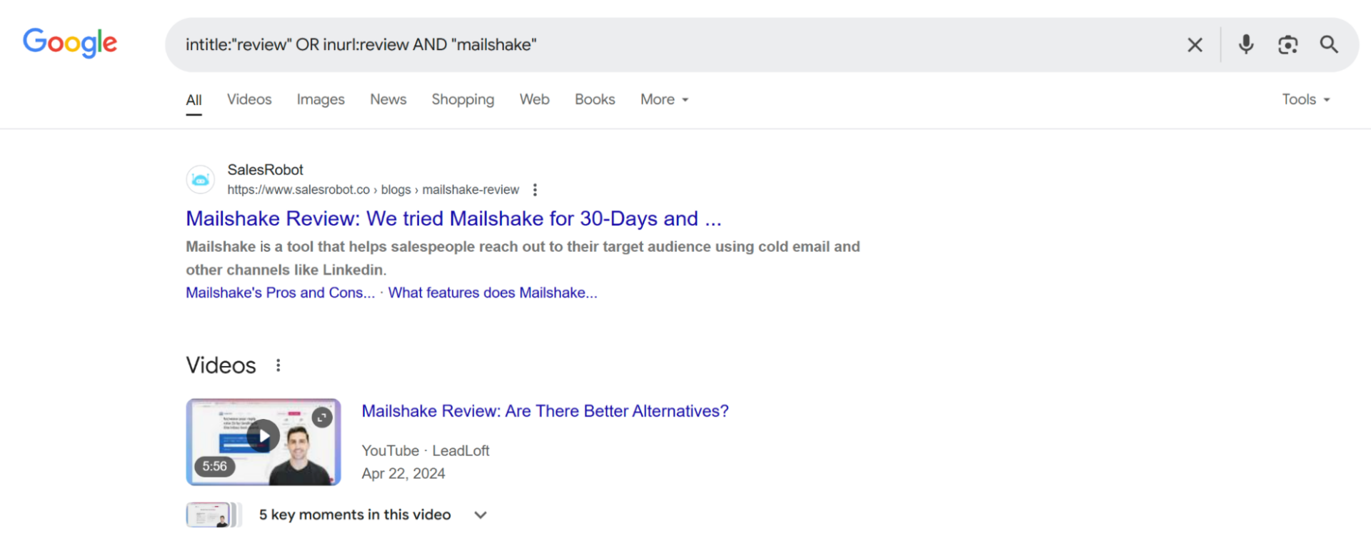 finding product review opportunities in google