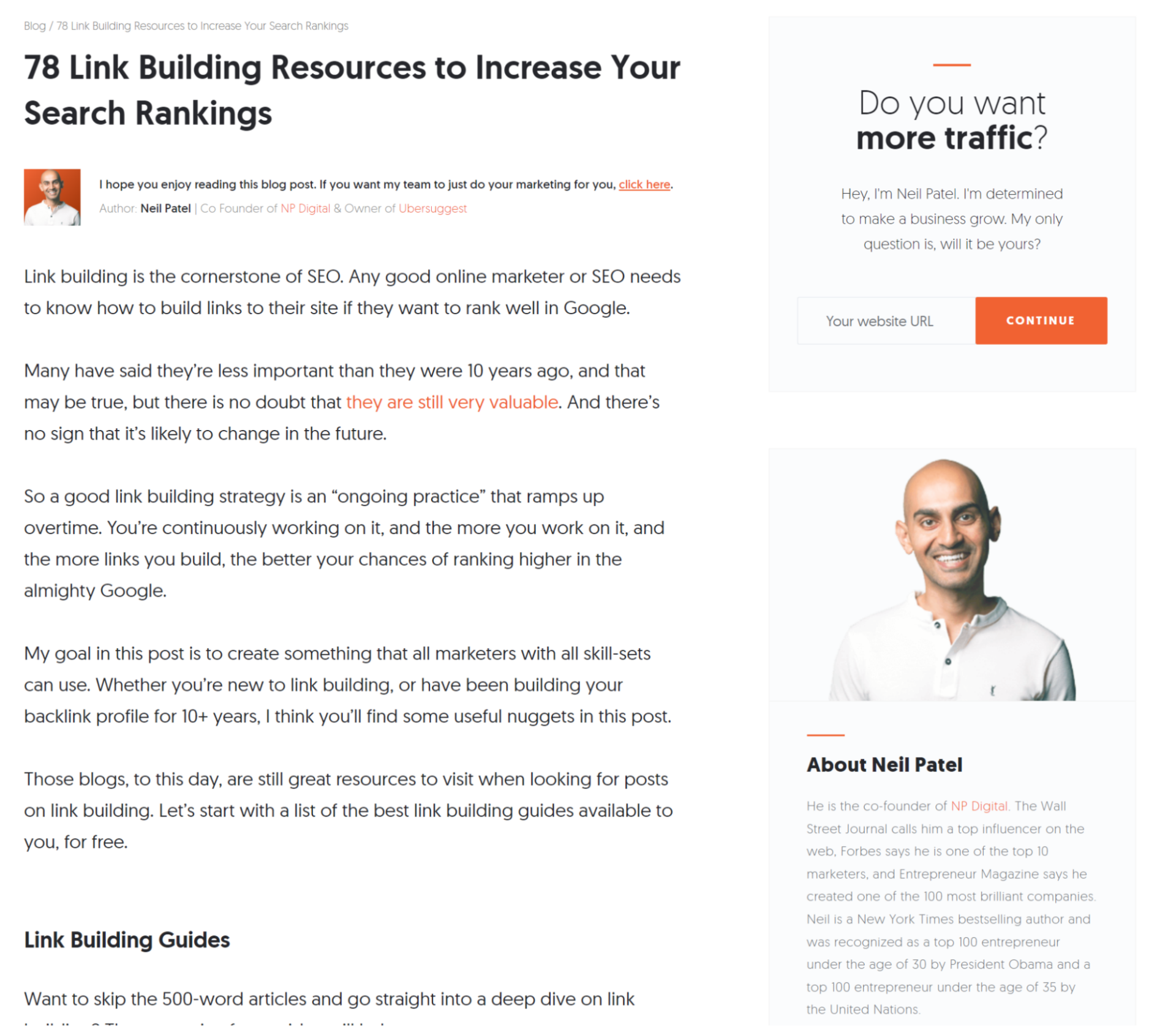 neil patel link building resource page