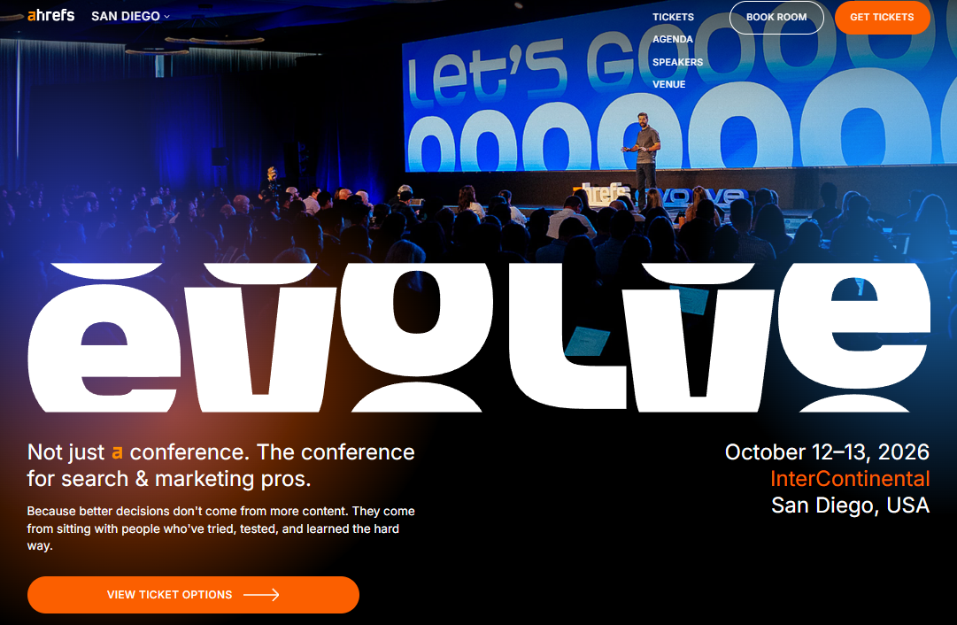 ahrefs evolve landing page