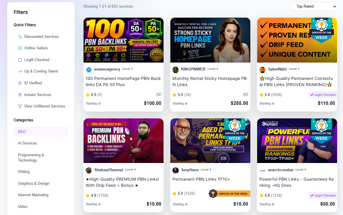 services advertising pbn links
