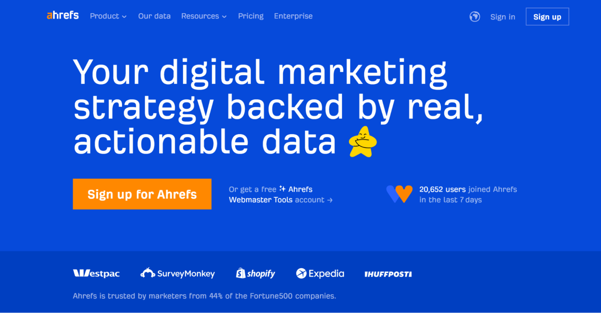 ahrefs homepage