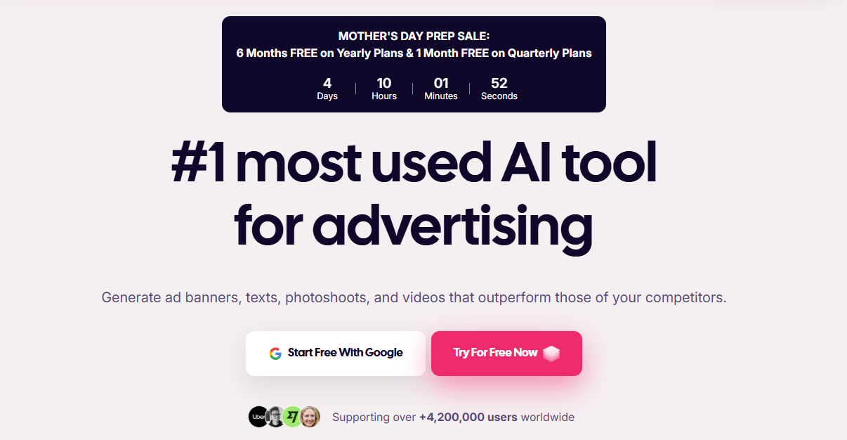 adcreative.ai homepage