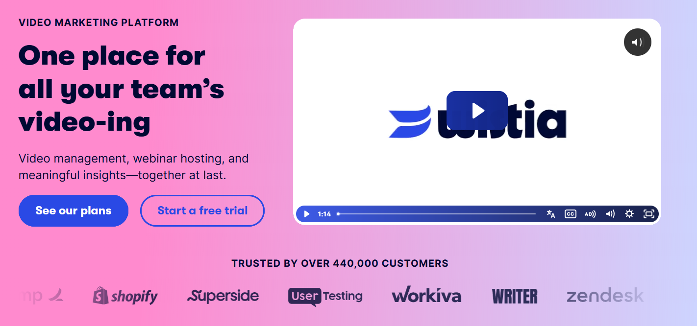 wistia homepage