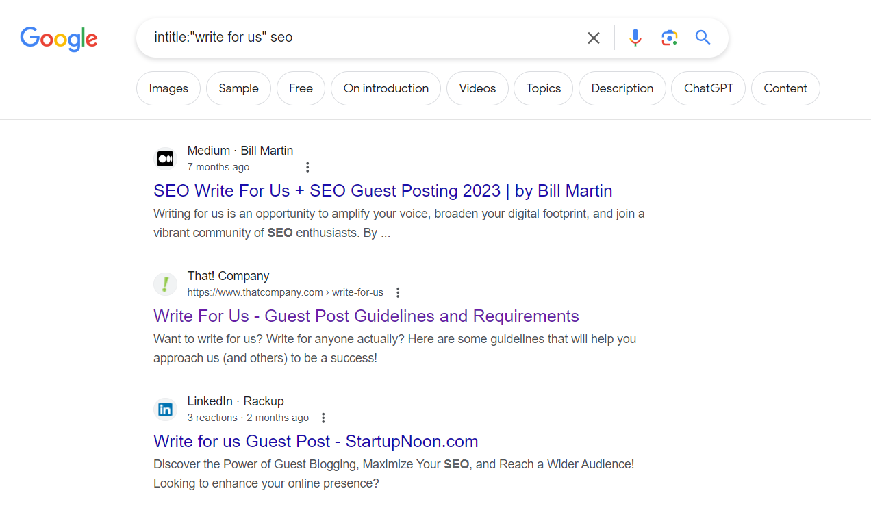 google search for write for us pages