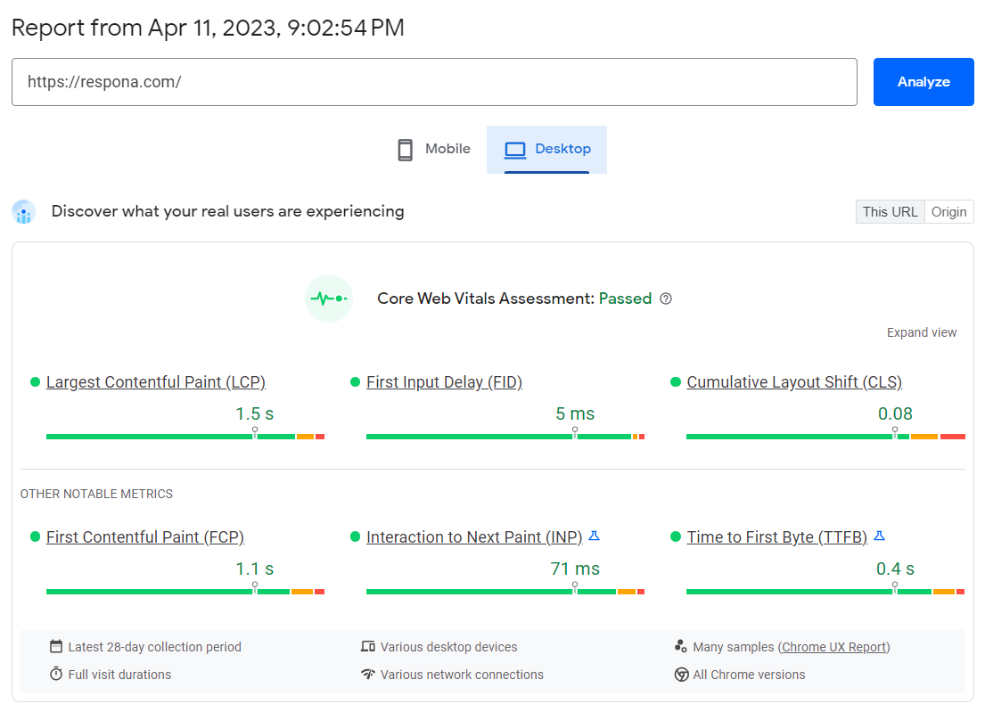 google pagespeed insights