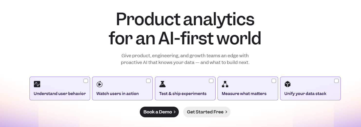 mixpanel homepage
