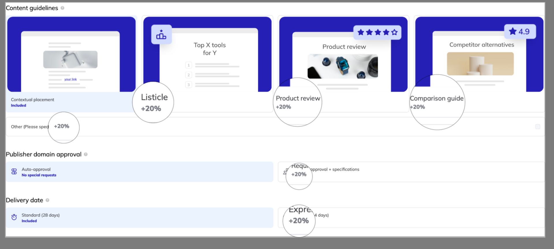 respona order add-ons