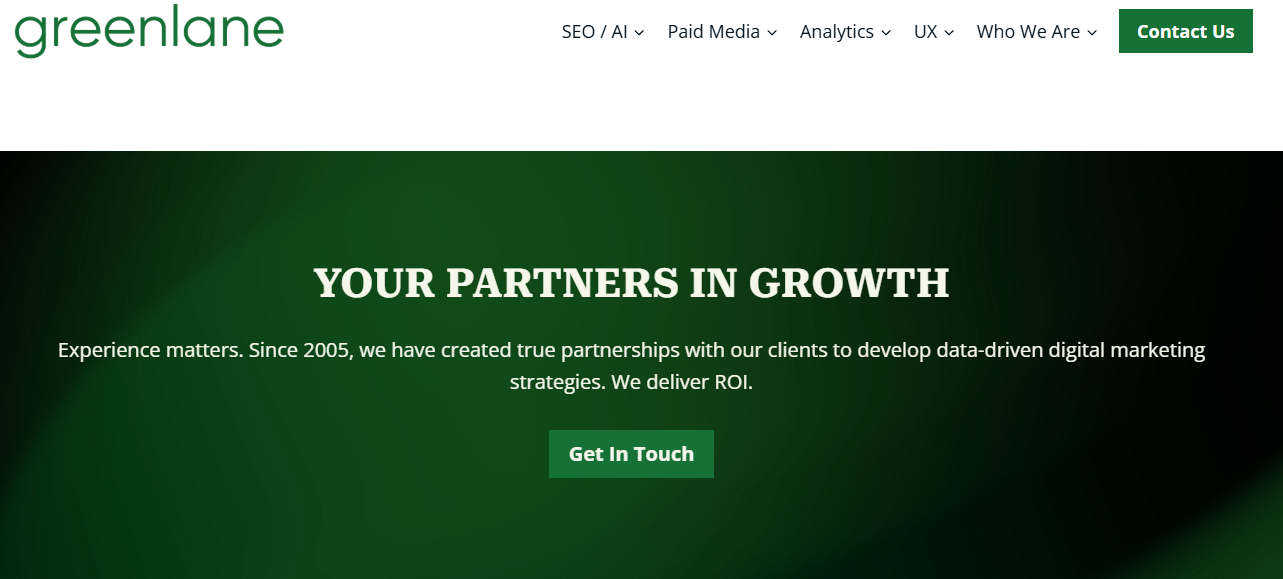 greenlane search marketing homepage