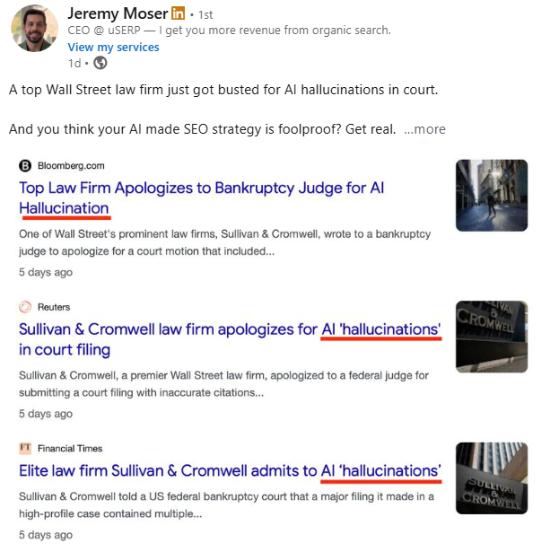 jeremy moser recent linkedin post