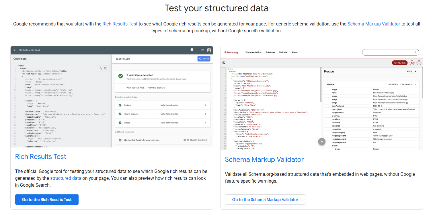 google structured data tester