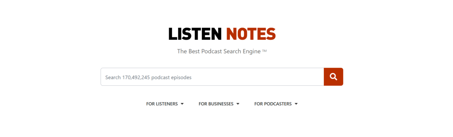 listen notes search engine