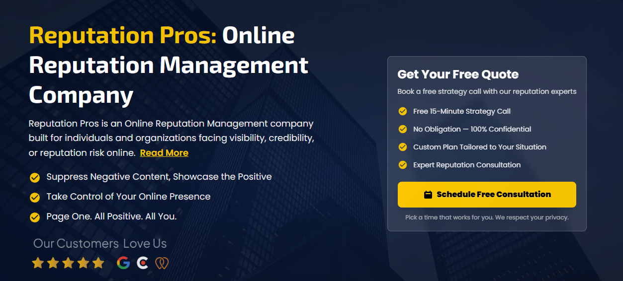 reputation pros homepage