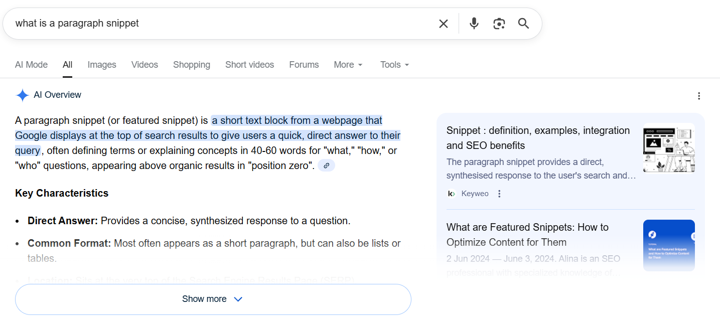 google ai overview example