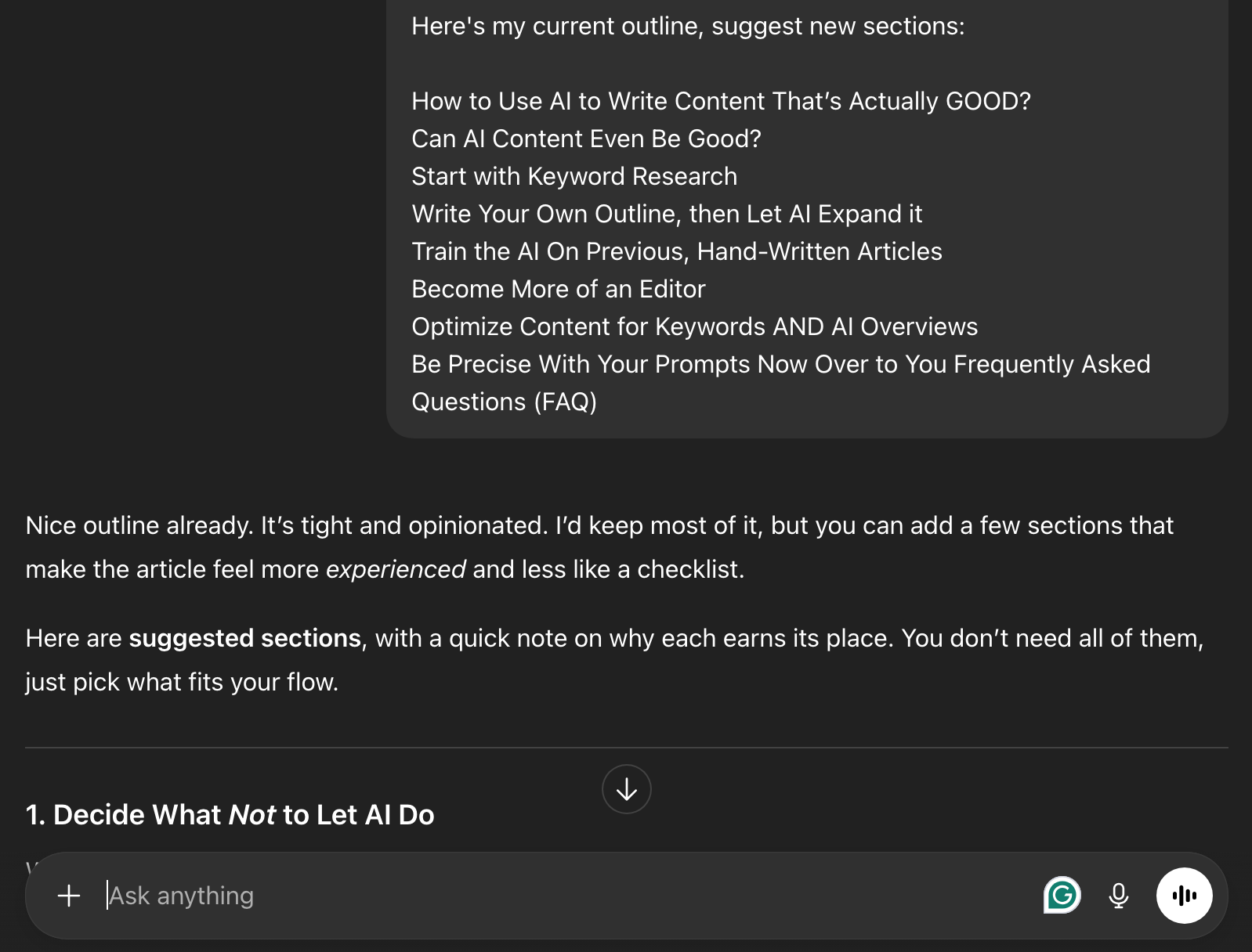 using ai to expand an article outline