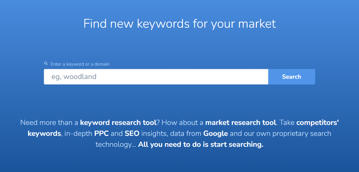 wordtracker homepage