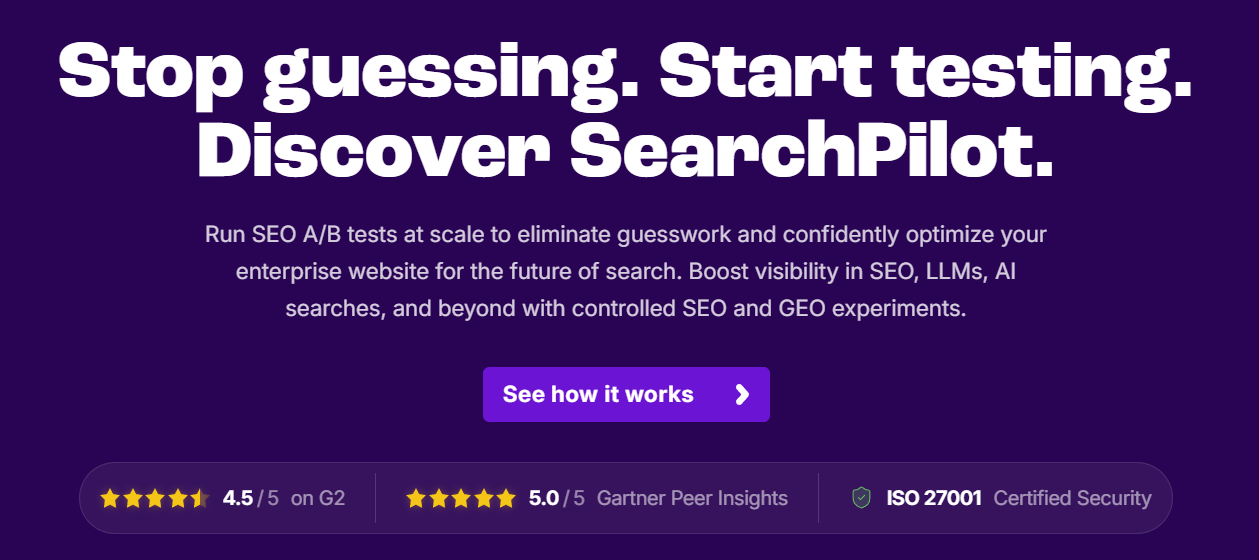 searchpilot homepage