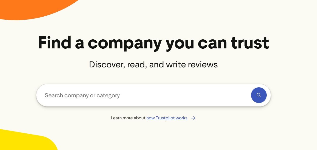 trustpilot homepage