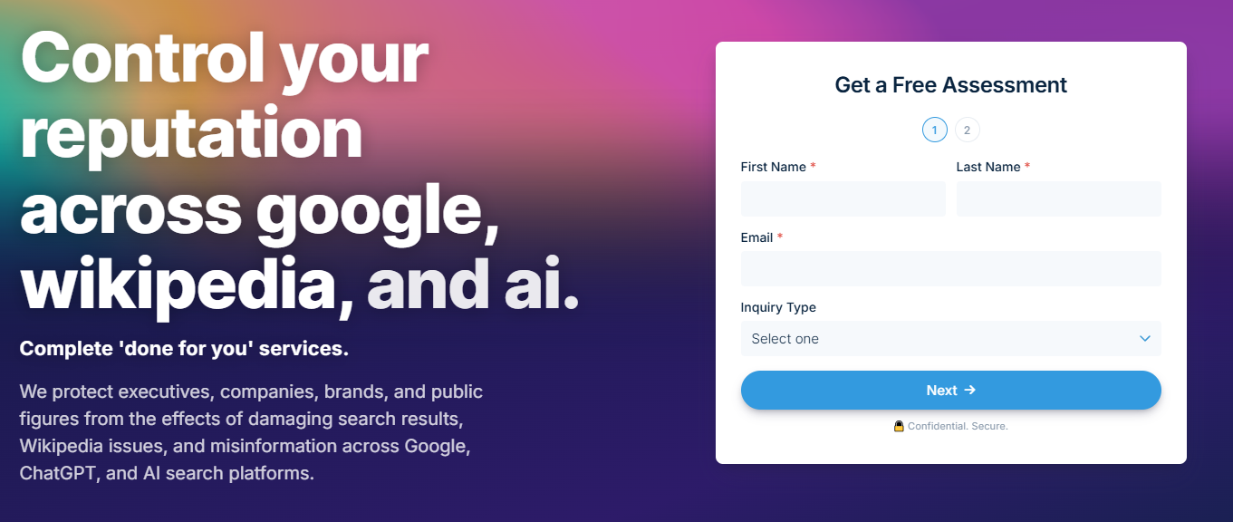 reputation x homepage