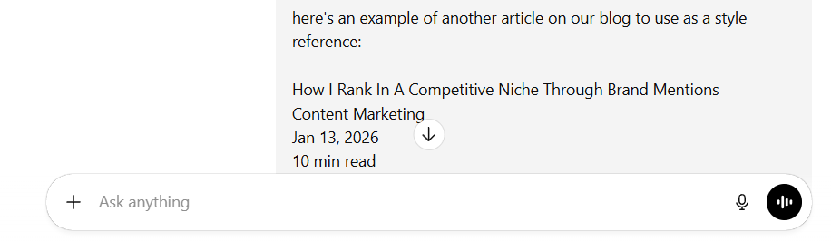 giving chatgpt examples of your content