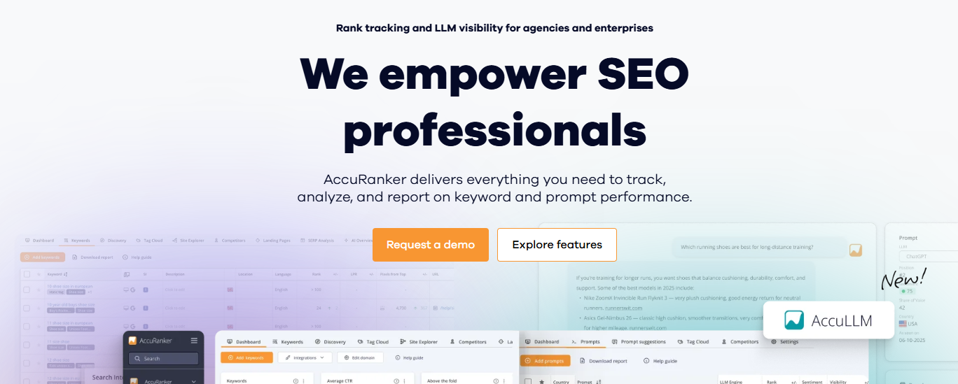 accuranker homepage