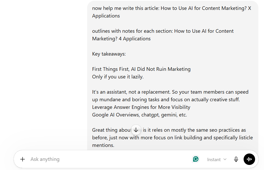 using chatgpt for content creation