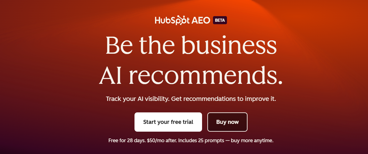 hubspoe aeo landing page