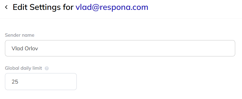 setting a global daily limit in respona