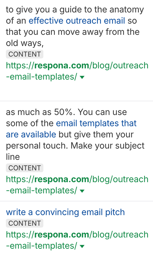 using different anchor texts for the same link