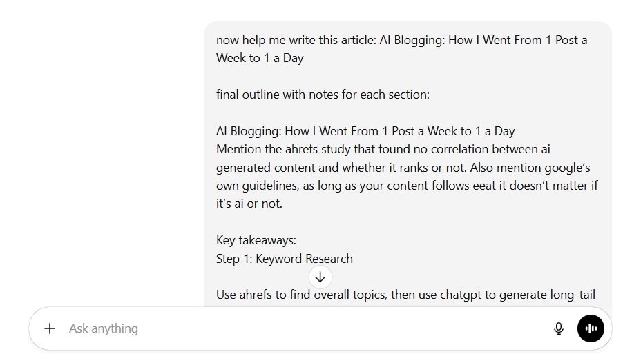using chatgpt for expanding outlines