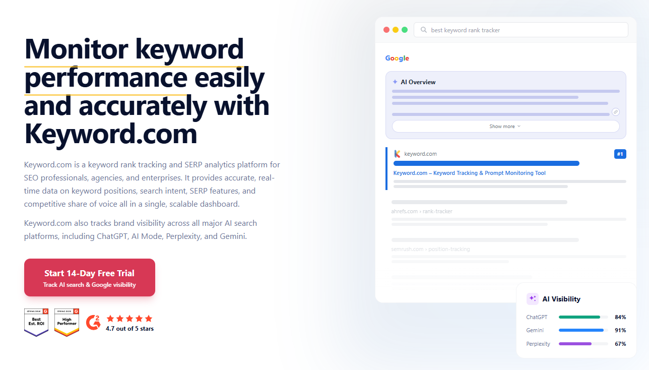 keyword.com homepage