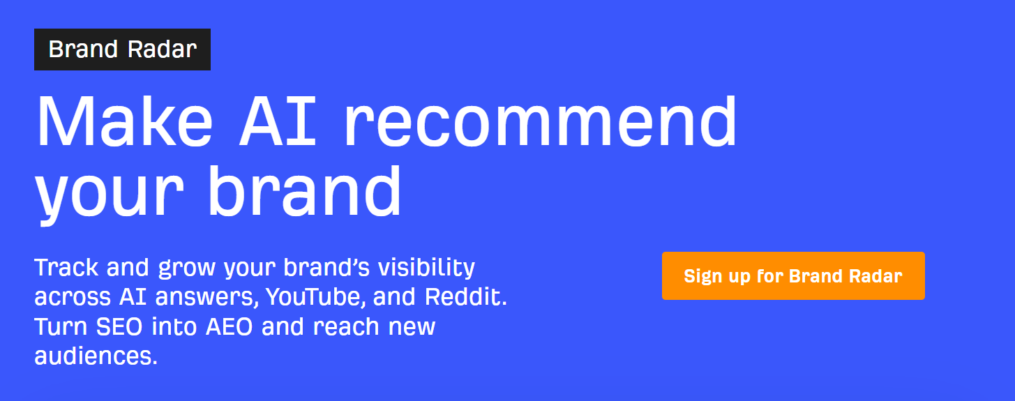 ahrefs brand radar page