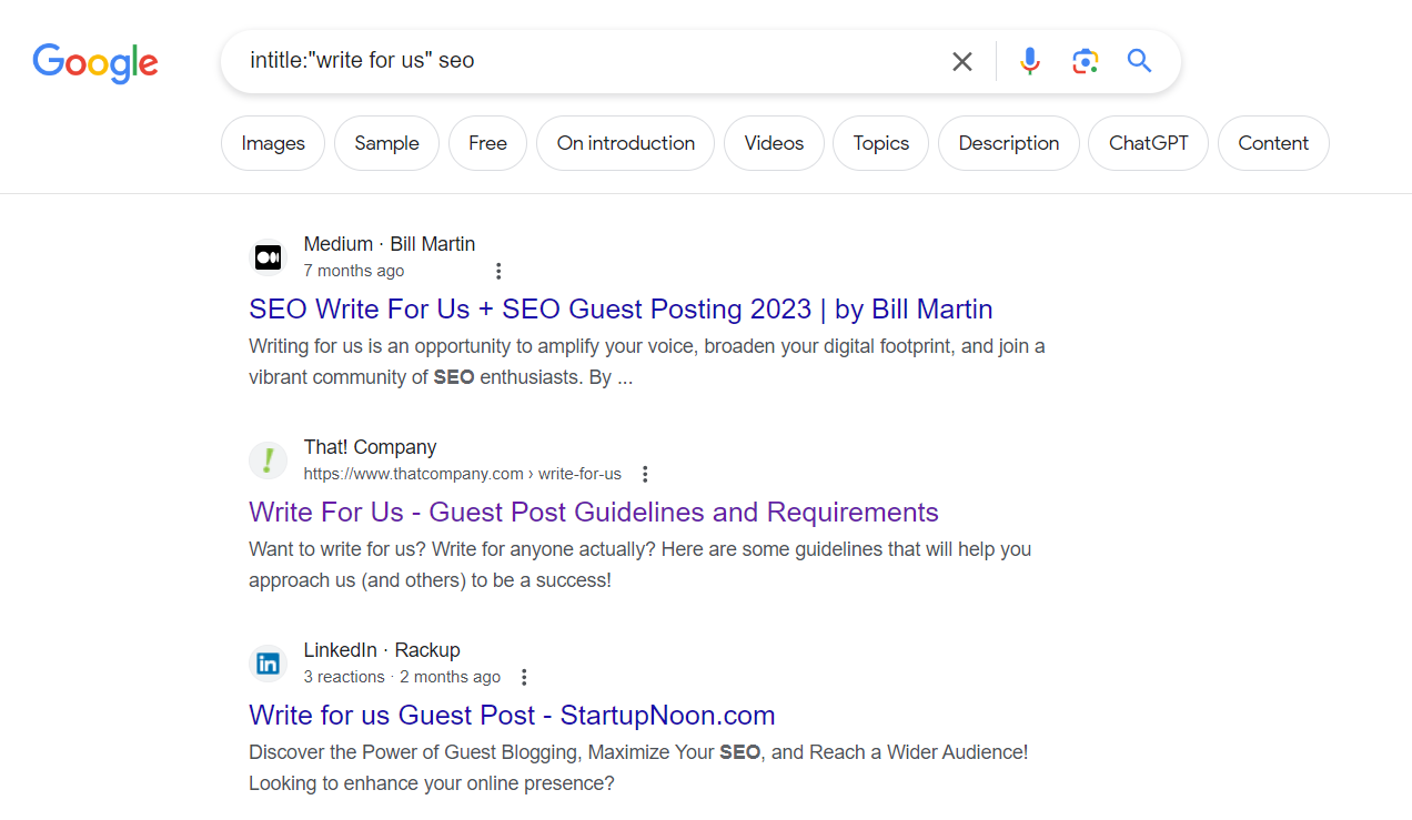 finding write for us pages in google