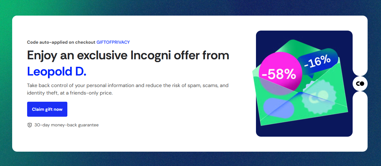 incogni homepage