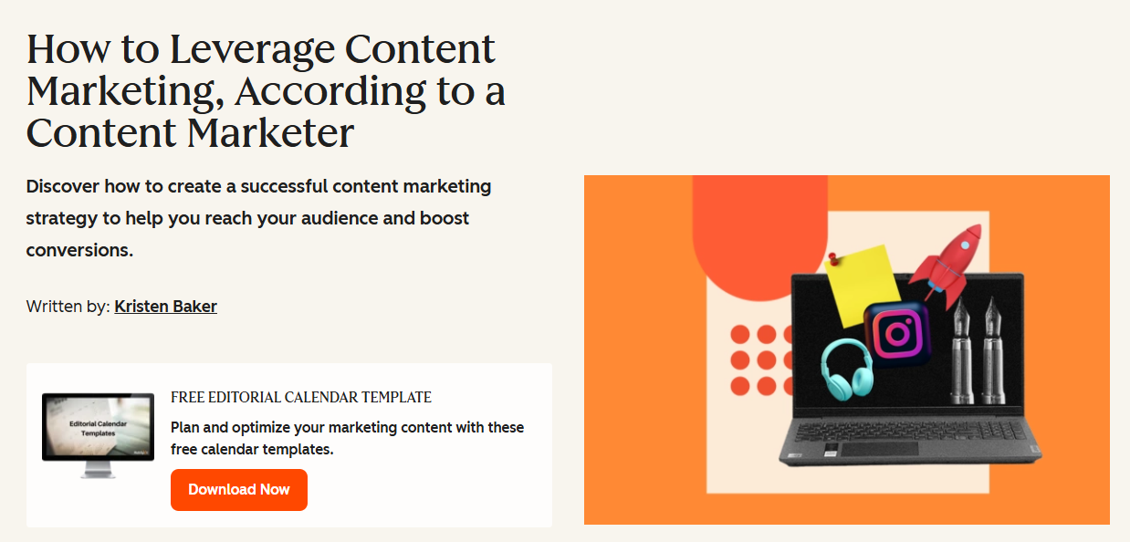 hubspot content marketing guide pillar page example