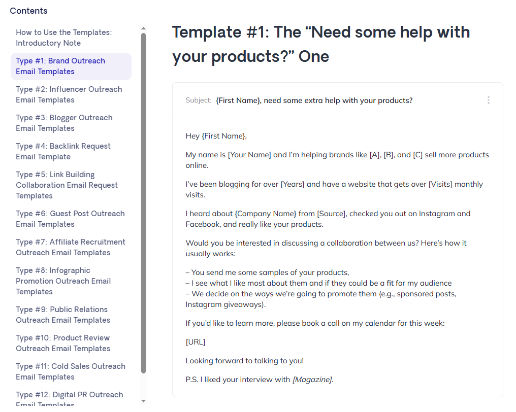 respona email outreach templates