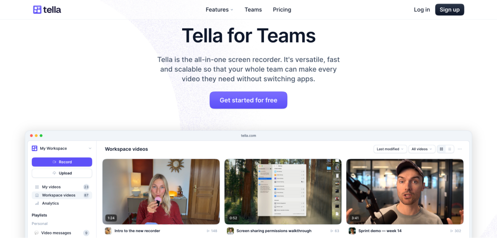 tella homepage