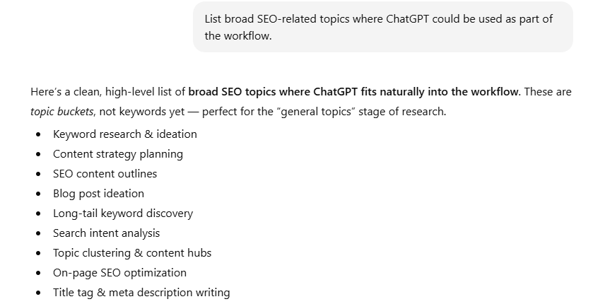 using chatgpt or keyword research