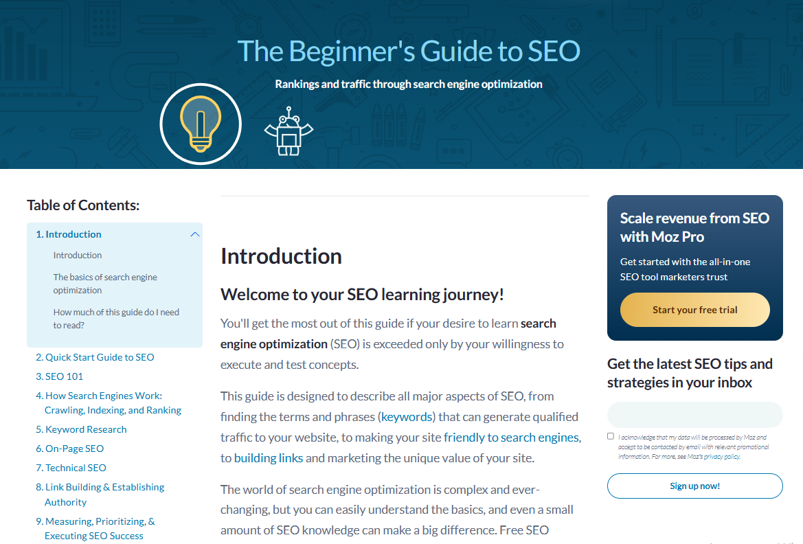 moz beginners guide to seo