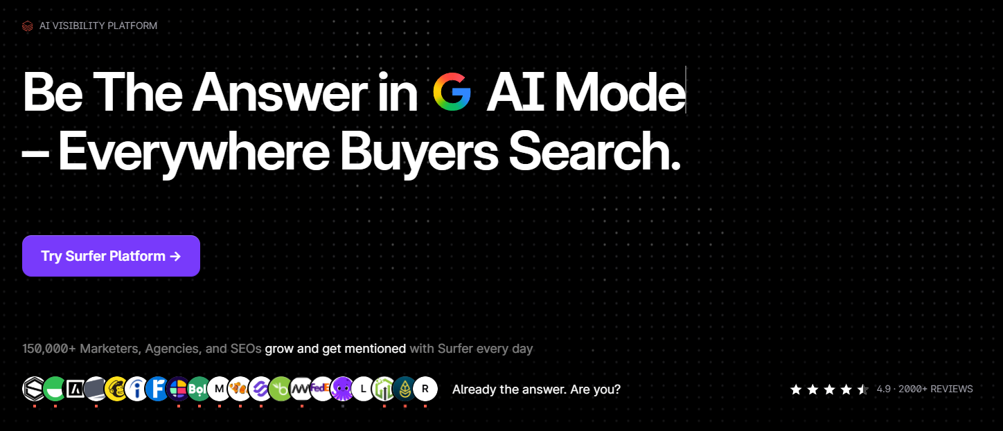surfer ai homepage