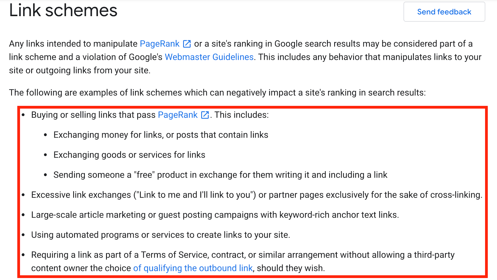 google link scheme guidelines 2