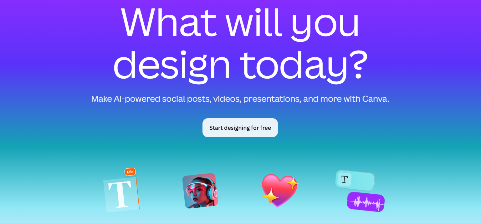 canva homepage
